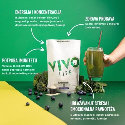 Vitaminska mješavina Supergreens borovnica/lucuma - Slika 2